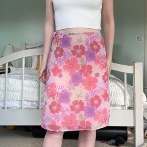 Floral Pink and Purple Women's Skirt